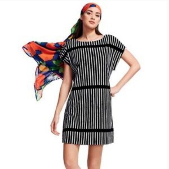 Marimekko black/white striped terry cover up - Picture 1 of 6